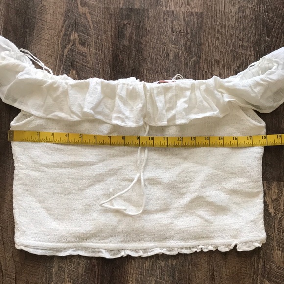 Zara summer stretch off the shoulder white top - Picture 6 of 6